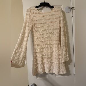 SHEIN Cream Textured Mini Dress